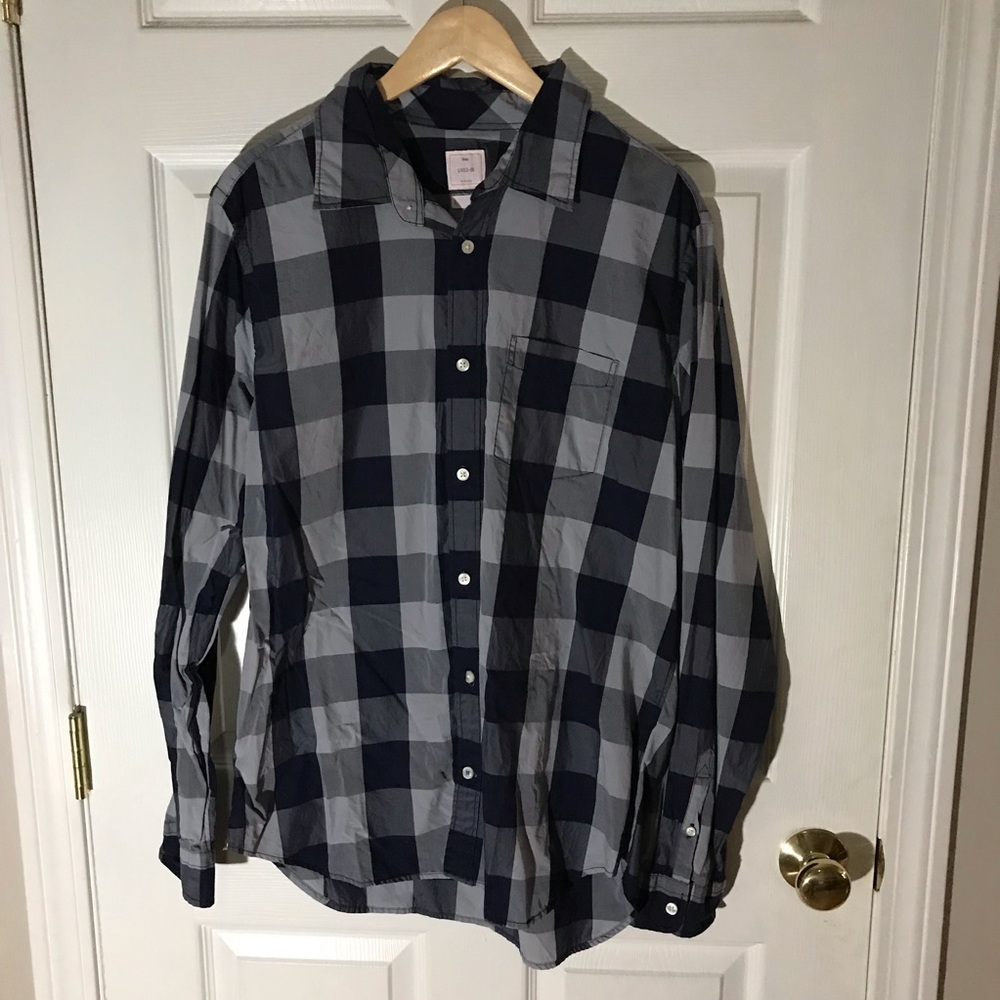Gap plaid lived in blue shirt size large